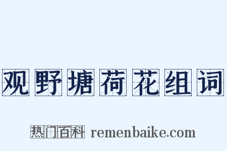观野塘荷花组词是什么意思的图片